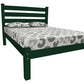 Dark Green Solid Wood Queen Bed Frame
