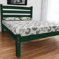Dark Green Solid Wood Queen Bed Frame