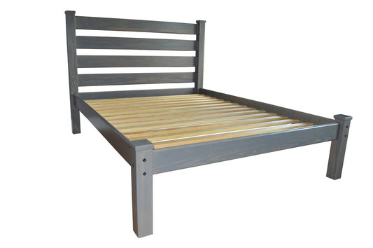 Gray Solid Wood Queen Bed Frame