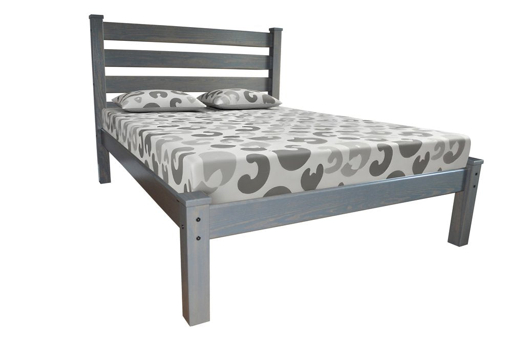 Gray Solid Wood Queen Bed Frame