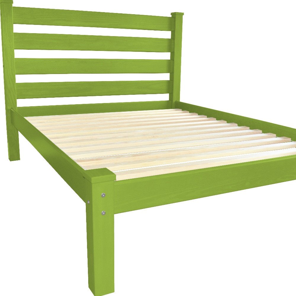 Lime Green Solid Wood Queen Bed Frame
