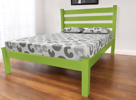 Lime Green Solid Wood Queen Bed Frame