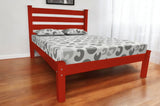 Red Solid Wood Queen Bed Frame