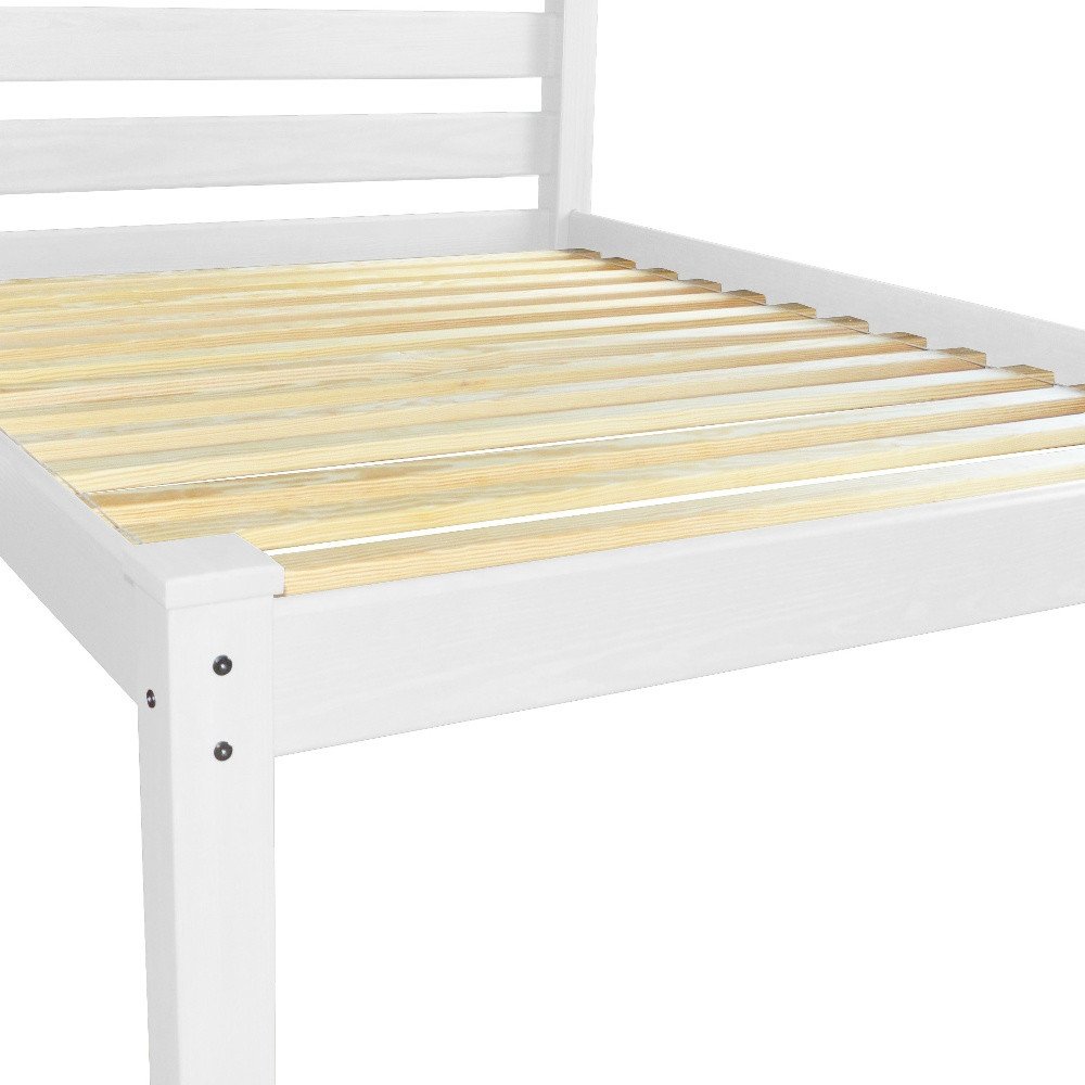 White Solid Wood Queen Bed Frame