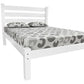 White Solid Wood Queen Bed Frame