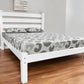 White Solid Wood Queen Bed Frame