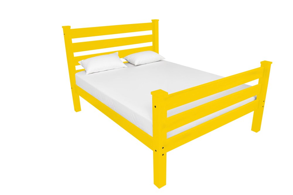Canary Yellow Solid Wood Twin Bed Frame