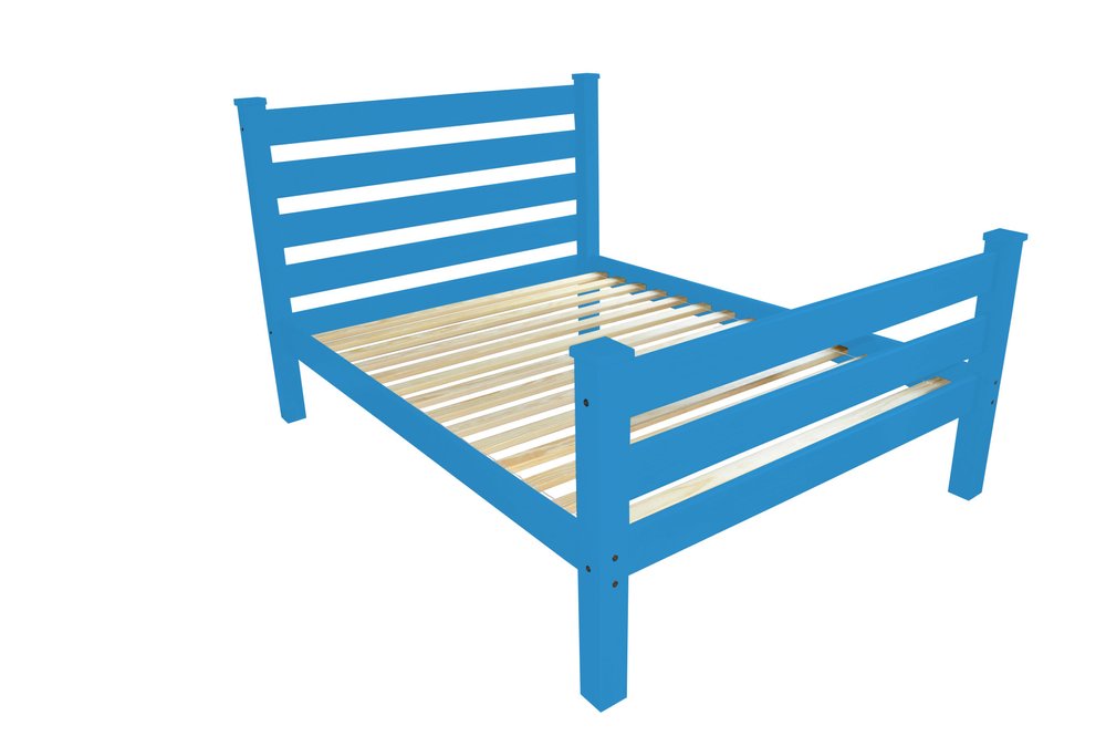 Caribbean Blue Solid Wood Twin Bed Frame