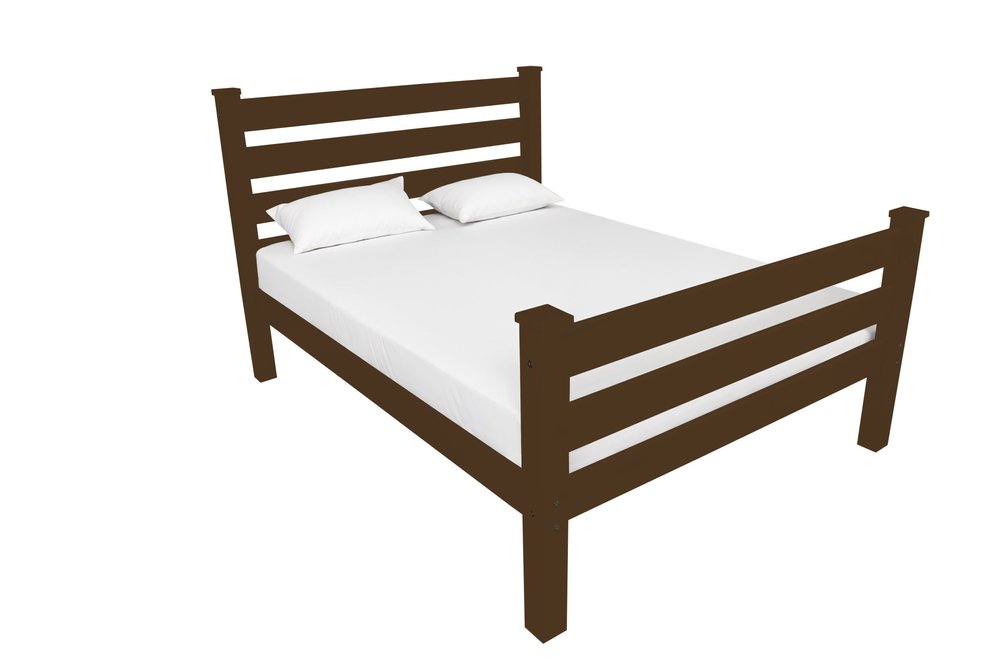 Coffee Solid Wood Twin Bed Frame