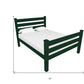 Dark Green Solid Wood Twin Bed Frame