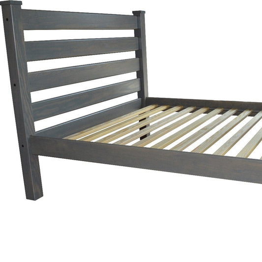 Gray Solid Wood Twin Bed Frame