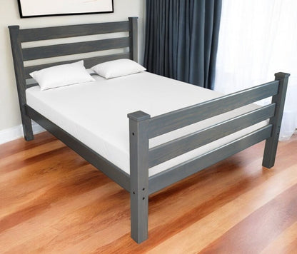 Gray Solid Wood Twin Bed Frame