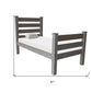 Gray Solid Wood Twin Bed Frame