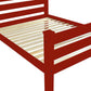 Red Solid Wood Twin Bed Frame