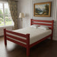 Red Solid Wood Twin Bed Frame