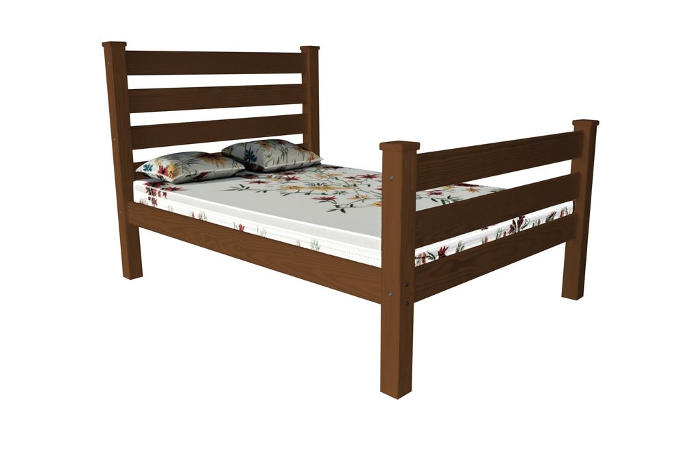 Brown Solid Wood Full Bed Frame