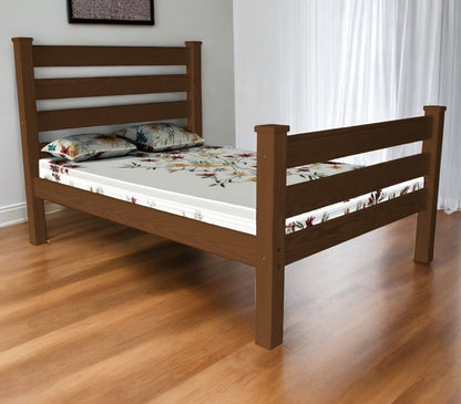 Brown Solid Wood Full Bed Frame