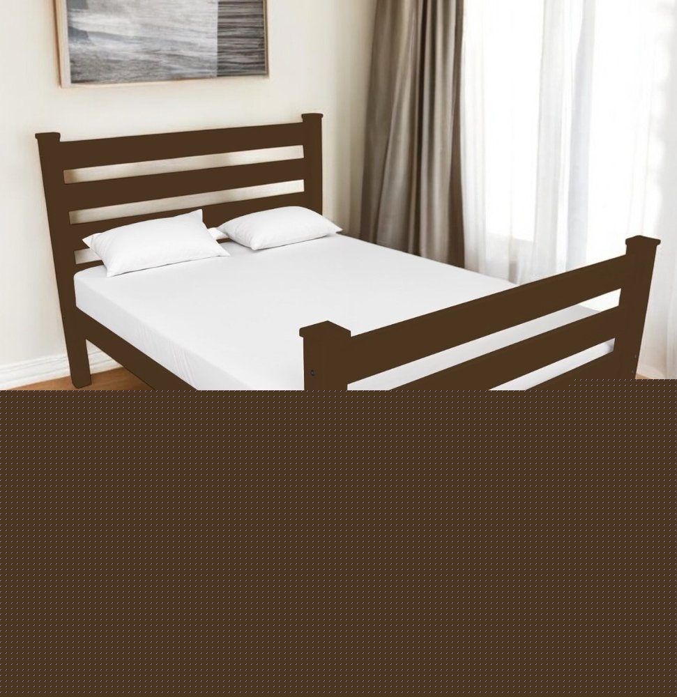 Coffee Solid Wood Full Bed Frame