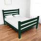 Dark Green Solid Wood Full Bed Frame