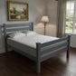 Gray Solid Wood Full Bed Frame
