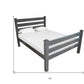 Gray Solid Wood Full Bed Frame