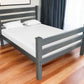 Gray Solid Wood Full Bed Frame