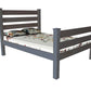 Gray Solid Wood Full Bed Frame