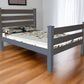 Gray Solid Wood Full Bed Frame