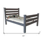 Gray Solid Wood Full Bed Frame