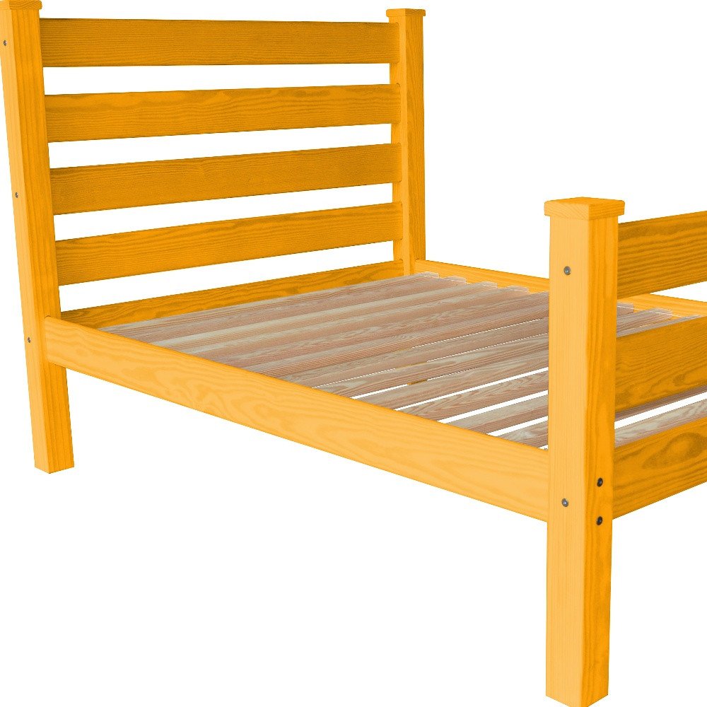 Orange Solid Wood Full Bed Frame