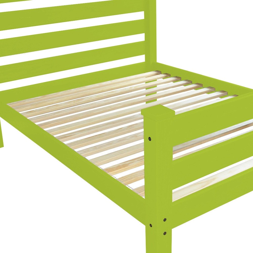 Lime Green Solid Wood Full Bed Frame