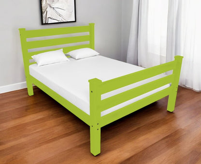 Lime Green Solid Wood Full Bed Frame