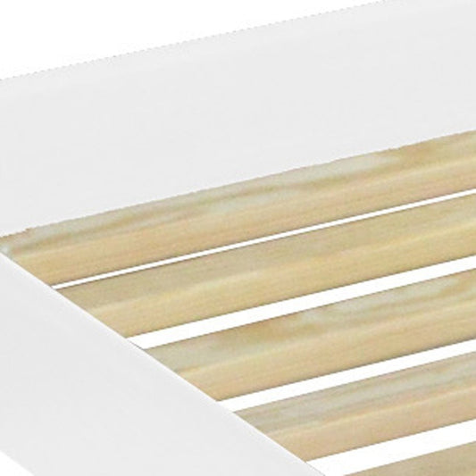 White Solid Wood Full Bed Frame