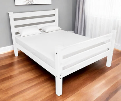 White Solid Wood Full Bed Frame