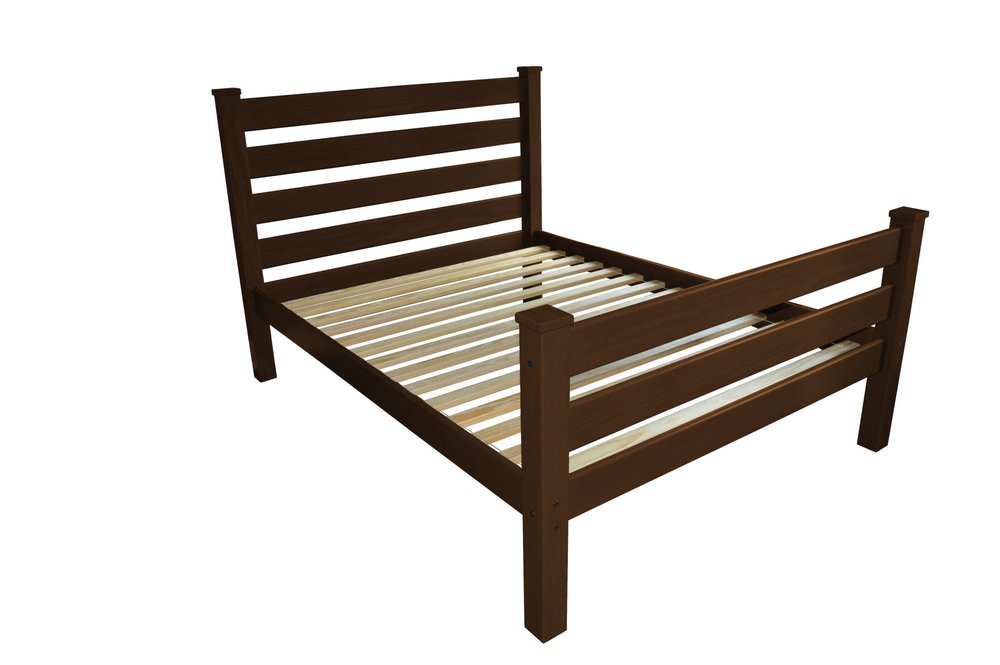 Brown Solid Wood Queen Bed Frame