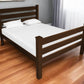 Brown Solid Wood Queen Bed Frame