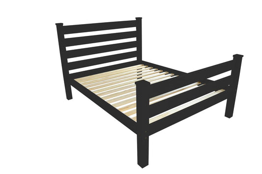 Black Solid Wood Queen Bed Frame