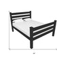Black Solid Wood Queen Bed Frame