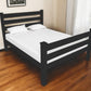 Black Solid Wood Queen Bed Frame