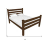 Coffee Solid Wood Queen Bed Frame