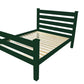 Dark Green Solid Wood Queen Bed Frame
