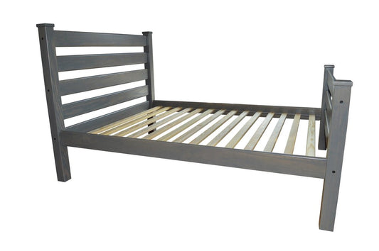 Gray Solid Wood Queen Bed Frame