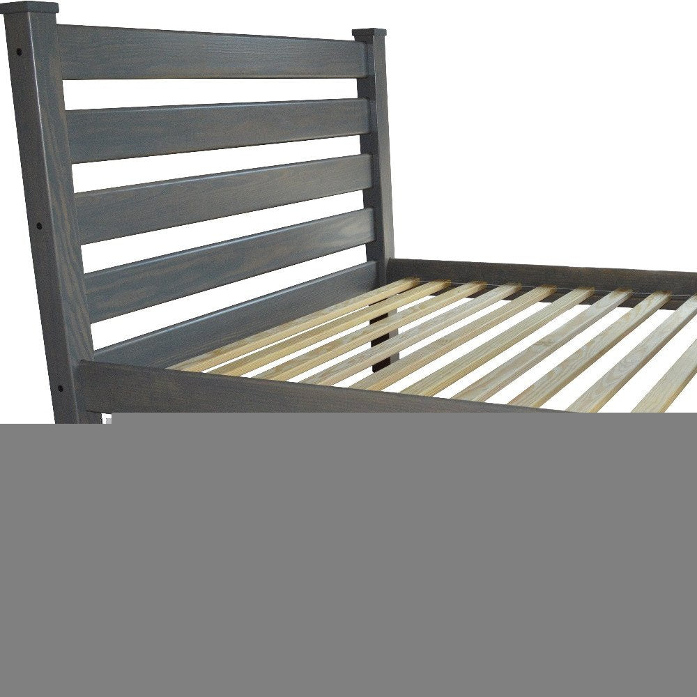 Gray Solid Wood Queen Bed Frame