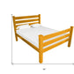 Orange Solid Wood Queen Bed Frame