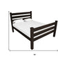 Brown Solid Wood Queen Bed Frame