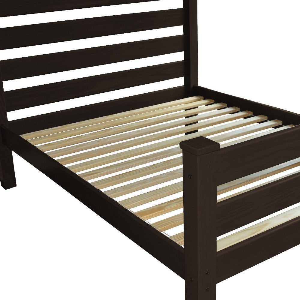 Brown Solid Wood Queen Bed Frame