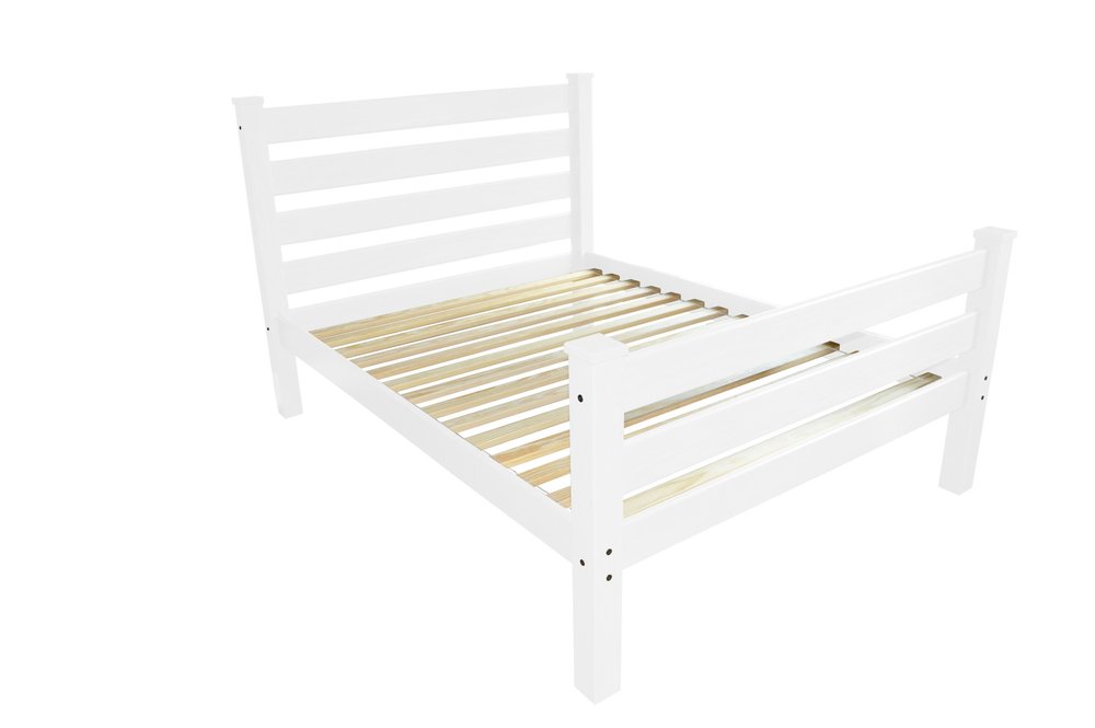 White Solid Wood Queen Bed Frame