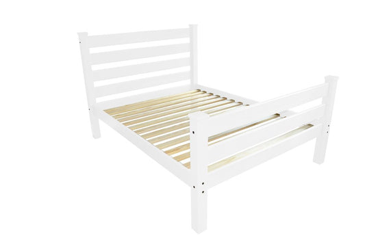 White Solid Wood Queen Bed Frame
