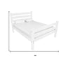 White Solid Wood Queen Bed Frame