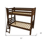 Red Twin Over Twin Solid Wood Bunk Bed